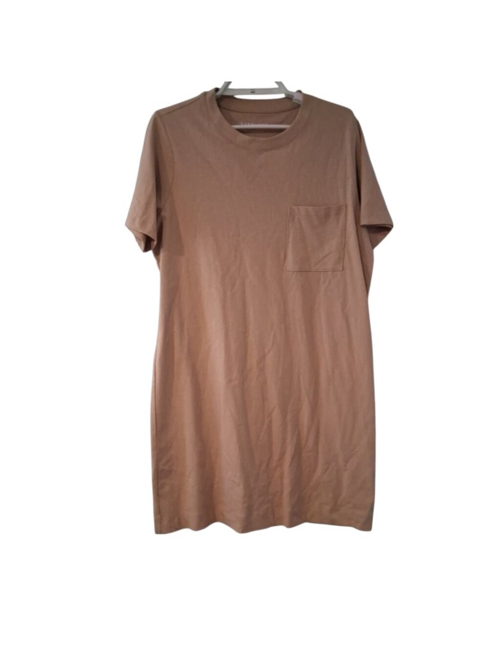Everlane t-shirt dress womens Small 100% cotton khaki pocket weekend tee